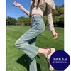 Calças jeans micro flare femininas Tendência Primavera 2024 novas cintura alta emagrecedoras retro pequenas cropped para mulheres