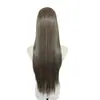 Peluca larga recta de color mixto nueva con encaje frontal 13*4 de fibra sintética de alta temperatura con línea de cabello natural y raya personalizable