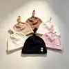 Touca de bebê para primavera, outono e inverno, 0-3 meses, unissex, protege a moleira, touca de algodão puro com camada dupla para recém-nascido