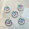 Colgante de Pintura al Óleo del Jardín de Monet Flor Mariposa Espiga de Trigo Perla de Imitación Pulsera de Cuentas DIY Collar Aleación Pendientes de Gota de Aceite