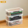 Caixa de Armazenamento para Área de Arte Caixa de Lápis de Cor Transparente Caixa de Armazenamento Multicamadas Caixa de Papelaria Quiosque de Joias Laboratório