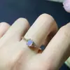 Anel de prata esterlina com opala natural incrustada abertura feminina pedra principal 4x 6mm direto da fábrica atacado de fábrica
