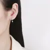 Pendientes cuadrados de circonita para mujer verano plata de ley 925 nuevo diseño personalizado borla hebilla de oreja simple joyería de oreja versátil