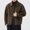 Abrigo de Lana para Hombre Otoño e Invierno 2025 con Solapa, Cachemir de Doble Cara, Corte Holgado, Abrigo de Talla Grande sin Forro