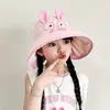 Nuevo sombrero infantil de ala ancha para verano, lindo protector UV para niñas, sombrero de sol plegable con parte superior abierta para niños pequeños