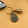 Chaveiro de Carro de Cinábrio com Cinnabar Gourd de Bronze e Oito Deuses Guardiões Benmingfo
