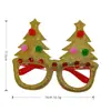 Gafas Navideñas de Fiesta de Venta Cruzada Más Vendidas en Stock de Fábrica, Adornos Decorativos con Forma de Papá Noel, Muñeco de Nieve y Árbol de Navidad