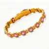Pulsera Magnética Redonda Popular con Diamantes Completos Transfronteriza Moda Europea y Americana Hebilla de Fila Única Pulsera Antiestática para Mujer Lista para la Venta