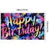 Tecido de Fundo de Aniversário Transfronteiriço da Amazon Festa de Aniversário Festa em Família Decoração Suprimentos Pano para Pendurar Pode Ser Personalizado Atacado