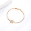 Pulsera de Gipsófila con Diamante Cuadrado Producto Nuevo Transfronterizo Chapado en Oro de 18 Quilates Pulsera de Moda Popular Elegante para Dama Joyería al por Mayor