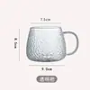 Vaso de vidrio martillado de estilo japonés con asa, taza de agua para el hogar, taza de té para remojar, taza de leche para el desayuno, taza de jugo de fruta, taza de bebida fría de alto valor de color