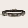 Cinto Novo Estilo Punk com Fivela de Strass e Rebites, Cinto de Couro Personalizado para Mulheres, Cinto Decorativo da Moda para Cintura de Mulheres