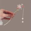 Nuevo Estilo Horquilla Orquídea Parpadeante Borla Bola Cabeza Placa Horquilla Estilo Antiguo Linterna Luminosa Horquilla Accesorios para el Cabello Horquilla para la Parte Posterior de la Cabeza
