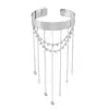 B3343 Pulsera de Brazo con Cadena Retro, Borla y Corazón, Simple y Versátil Estilo Callejero Abierta Ajustable Pulsera de Brazo
