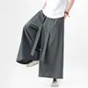 Pantalones Anchos de Verano Nuevos 2026 para Hombre Modernos Sueltos Rectos de Algodón Lino Pantalones de Lino para Hombre Talla Grande Traje Tang Lámpara