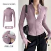 Secado rápido perchero para ropa cuello ajustado corte slim mostrar figura delgada ropa de fitness mostrar figura delgada chaqueta deportiva para yoga running chaqueta deportiva para entrenamiento de Pilates ropa de yoga