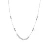 Collar Irregular de Cadena para Clavícula Femenina con Perlas Plateadas Rotas Cuadradas Geométricas Estilo Frío de Nicho Moda Simple Personalidad