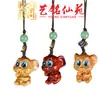 Yiming Xianyuan Talla de Sándalo Dibujo Animado Colgante Accesorios para Teléfono Móvil DIY Talla en Madera Lindo Animal Colgante Colgante para Bolsa