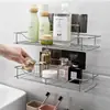 Estante de Almacenamiento Rectangular de Acero Inoxidable Estante de Almacenamiento de Pared para Cocina Baño Estante de Almacenamiento de Pared para Cocina sin Perforaciones