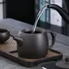 Olla de Arcilla Púrpura Yixing de Capacidad Extra Grande, Olla de Arcilla Zhu, Olla Tipo Barril de Pozo, Tetera Grande Estilo Chino Pintada, Logo de Tetera de Arcilla Zhu