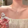 Elegante Collar de Mariposa y Lazo de Zirconia para Mujer, Gargantilla de Lujo Ligero de Alta Gama, Accesorio de Cadena para Clavícula de Nicho