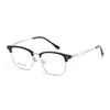 Armações de Óculos Ultra Leves de Titânio, Estilo Browline, Unissex para Negócios, Elegante e Discreto, Meia-Armação Versátil de Alta Qualidade, Adequado para Lentes de Grau 5901