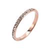 Anel de vento frio feminino japonês e coreano incrustado em aço inoxidável simples fileira única de anel de comida banhado a ouro 18K joias atacado