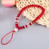 Lanyard Creativo Nuevo para Teléfono Pulsera Corta de Cristal Adorno Colgante Cuerda Transparente para Mano Simple Exquisito Encanto para Bolsa