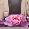 Novo Tapete de Chão Tridimensional Floral de Terra de Diatomáceas para Entrada, Capacho Decorativo, Absorvente de Água, Secagem Rápida, Tapete Antiderrapante