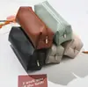 Estojo de Lápis Simples de Couro Tridimensional Transfronteiriço Organizador de Canetas de Maquiagem com Zíper Bolsa de Armazenamento Papelaria
