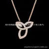 Versión Alta Bucle Harry Winston HW Collar Gota de Agua V Chapado en Oro Blanco de 18K Colgante de Diamante Completo Cadena para Clavícula Mujer