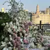 2026 Nueva Serie Blanca Accesorios de Flores para Bodas Juego de Decoración de Boda Materiales de Flores Color Claro Blanco Roto Arreglo Floral Artificial para Bodas
