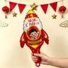 Día Nacional Palo de Mano Globo de Película de Aluminio Forma de Corazón Bandera Dibujos Animados Fiesta Infantil Decoración Patriótica de Dibujos Animados Accesorios para Fotos