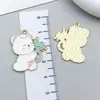 Oso de Navidad Lindo de Dibujos Animados Corazón de Amor Día de San Valentín Colgante Colgante DIY Collar Pendientes Accesorios de Joyería