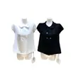 Camisa Babydoll de Algodão com Botões de Concha, Gola Plissada, Manga Longa, Corte Amplo, para Primavera e Verão