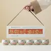 Caja de Regalo Cerámica Yilushenghua para Taza de Té Set Regalo de Cumpleaños Souvenir Práctico Juego de Té Regalo