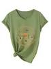 En una Carretera Oscura y Desierta Amazon Wish Sitio Independiente Moda Casual Camiseta de Manga Corta con Cuello en V para Mujer