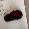 Nuevo Clip para el Cabello con Lazo de Terciopelo Estilo Dulce de Otoño e Invierno, Pinza para Flequillo, Pasador, Serie de Color Café Pinza BB, Pinza Lateral, Pasador