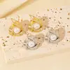 Pendientes de Botón Exquisitos de Moda Estilo Francés Lujo Ligero Completamente Diamantados con Perla, Accesorios de Pendientes con Aguja de Plata S925 para Mujer