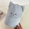 Boné de Baseball Estilo Japonês Fofo com Orelhas de Gato 3D para Mulheres, Proteção Solar ao Ar Livre, Boné de Tecido Macio Emagrecedor de Rosto