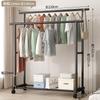 Cabideiro de Chão Doméstico Quarto Móvel Creme Roupas Simples Dormitório Cabide Varanda Varal Vertical