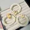 Anillo de Intestino de Gato Gordo Pequeño de Dibujos Animados Banda de Goma de Queso Banda para el Cabello Pequeña de Cuero para Chicas Dulces Banda para el Cabello de Alta Elasticidad