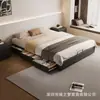 Cama tatami multifuncional de almacenamiento para espacios pequeños, diseño sin cabecero, caja de almacenamiento alta con cajones, cama de dormitorio de madera maciza