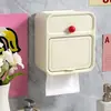 Caixa de papel higiênico caixa de lenços de papel caixa de papel suporte de armazenamento de papel higiênico rolo de papel à prova d'água montado na parede sem furos