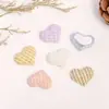 Botão de Tecido Estilo Coreano Botão Plano Formato de Coração de Pêssego Botão Coberto com Tecido de Tricô Botão DIY Handmade para Brinco Acessório de Cabelo Acessório de Roupa