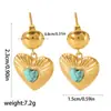 Brincos Ins Estilo Celebridade da Internet Coração de Diamante Aço Inoxidável Brincos Femininos Design de Nicho Pedra Natural Pingente Conjunto de Joias