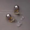 Pendientes de Clip de Oreja de Silicona Estilo Perla Shijia Zhengyuan Fiebre Mismo Estilo Versátiles de Gama Alta Lujo Accesible Mismo Estilo Xiaohongshu