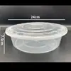 Caja de almuerzo desechable, caja cuadrada para comida rápida, caja engrosada para llevar para empaque de frutas, caja redonda para conservación de alimentos, cadena de suministro de recipientes de plástico