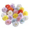 Flores Artificiales de Rosa de Té de 5cm Flores de Rosa Pequeñas Accesorios para Pasadores DIY Fabricación de Guirnaldas de Novia Flor al por Mayor