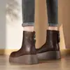 Botas Martin grossas com sola grossa e forradas de fleece, novas para outono e inverno de 2026, estilosas e populares, botas Chelsea que aumentam a altura, botas curtas emagrecedoras e leves